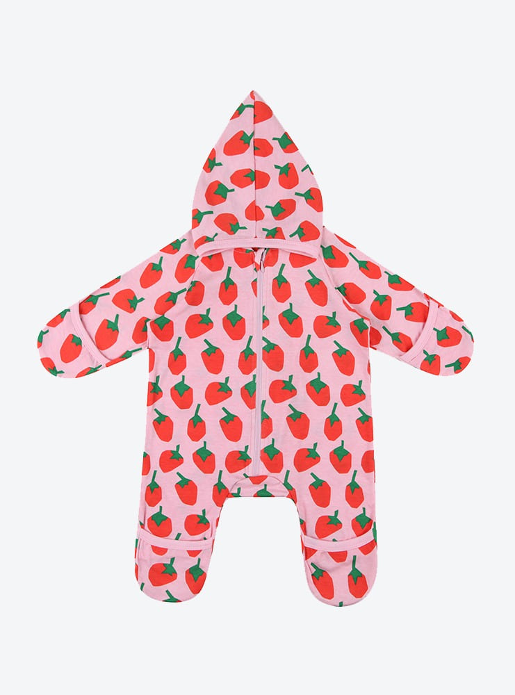 [아마도좋아] 신생아 손/발싸개 우주복 : 딸기